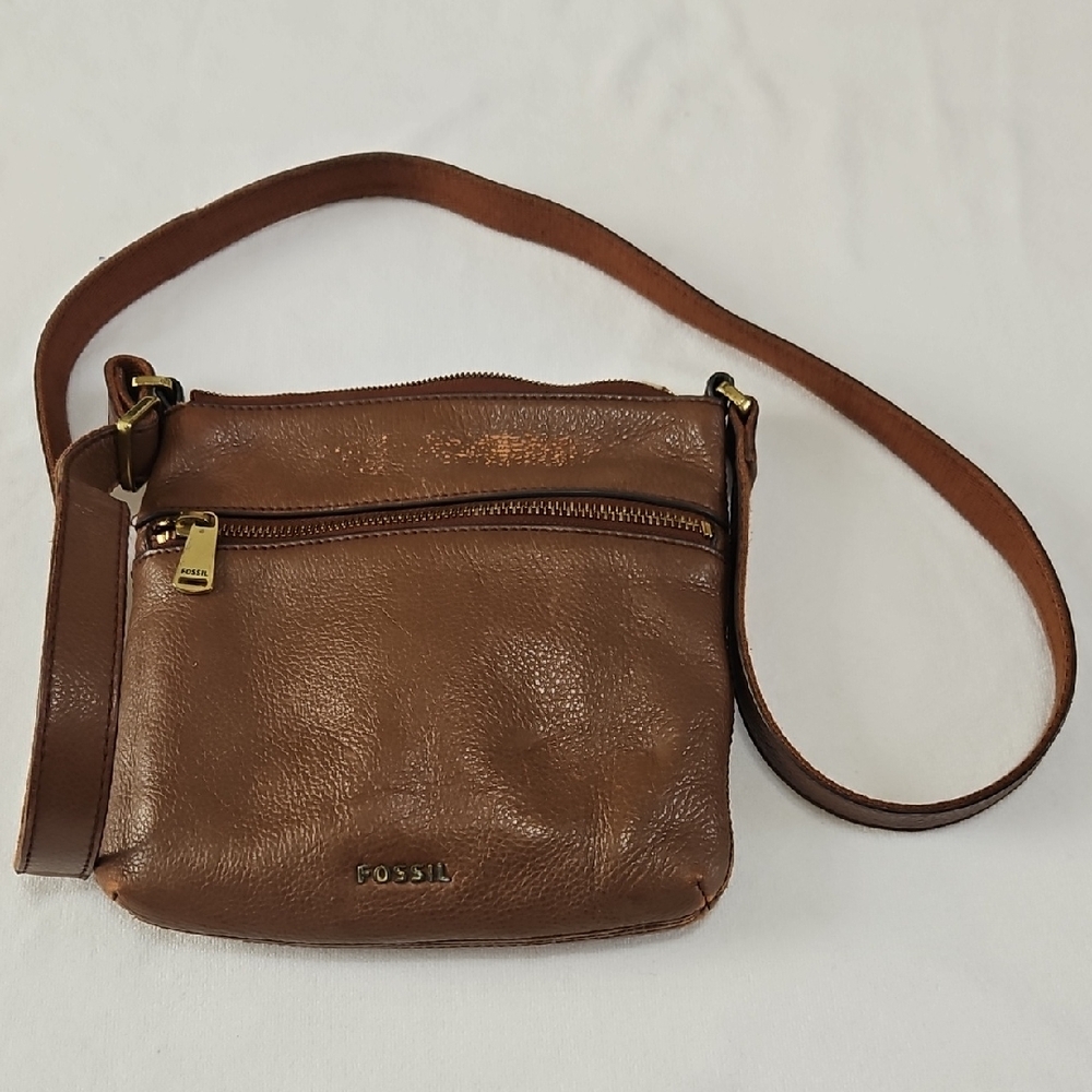 Fossil Tan Leather Shoulder Bag